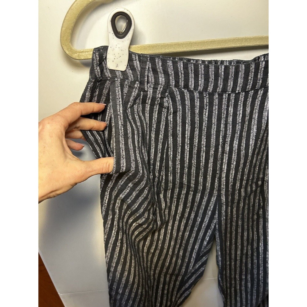 Glassons Striped Capri Pants Women’s Size 10 Linen Blend Pockets - Picture 2 of 5